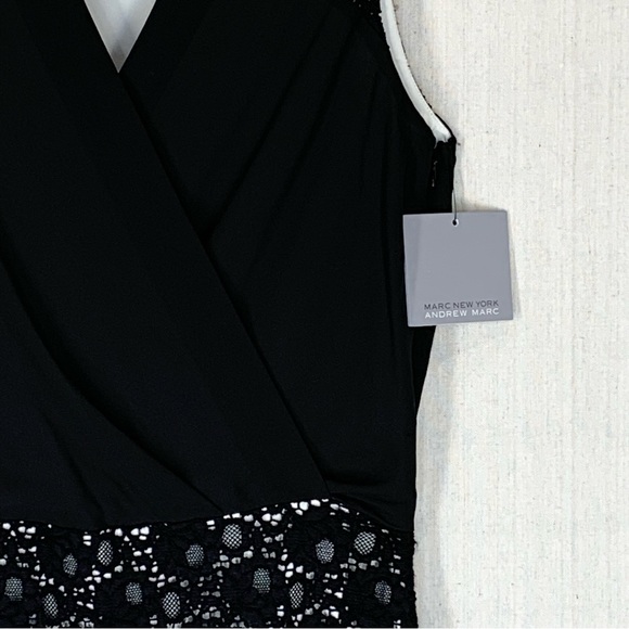 Marc‎ New York~NWT~Sleeveless Black Lace V-Neck Mini Party/Cocktail Dress~Sz 6 - Picture 4 of 14